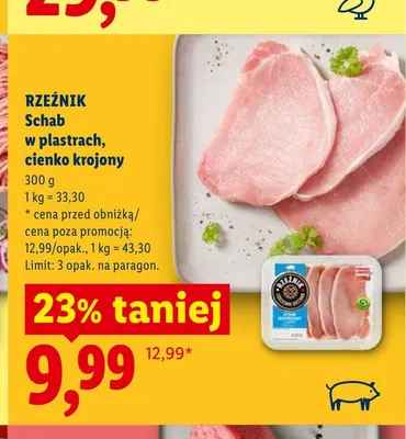 Schab w plastrach cienko krojony Rzeźnik promocja w Lidl