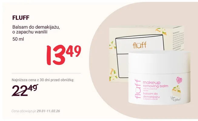 Balsam do demakijażu o zapachu wanilii  promocja w Rossmann