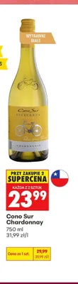 Wino białe wytrawne Cono Sur Chardonnay promocja w Biedronka