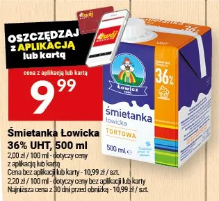 Śmietanka Łowicka 36% UHT promocja w Twój Market
