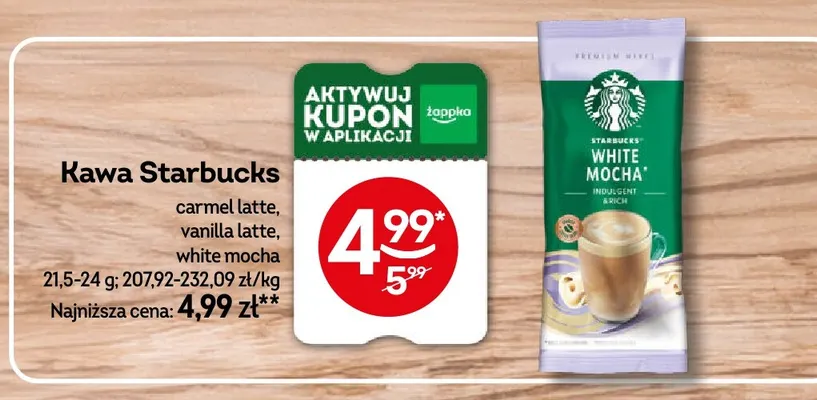 Kawa Starbucks carmel latte promocja w Żabka