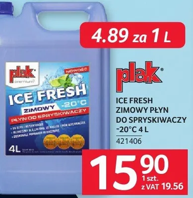 Zimowy płyn do spryskiwaczy -20°C 4L Ice Fresh Plak promocja w Selgros