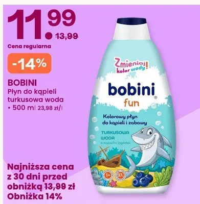 Płyn do kąpieli turkusowa woda Bobini Fun promocja w Frisco