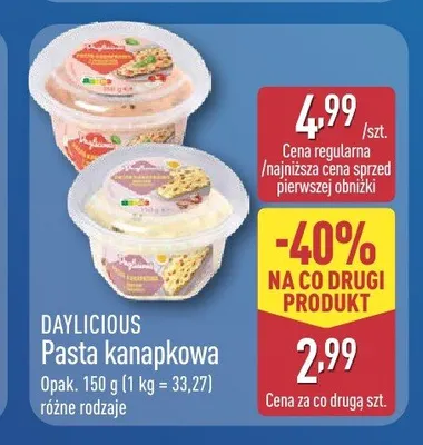 Pasta kanapkowa Daylicious promocja w Aldi