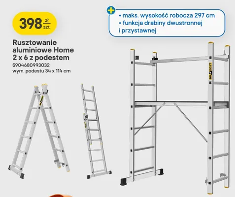 Rusztowanie aluminiowe Drabest Home 2x6 z podestem promocja w Castorama