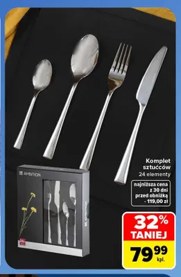 Komplet sztućców 24 elementy Ambition promocja w Carrefour