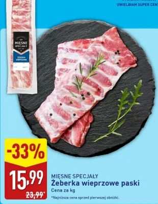 Żeberka wieprzowe paski promocja w Aldi