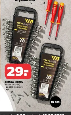 Zestaw kluczy płasko-oczkowych TECHLINER promocja w Netto