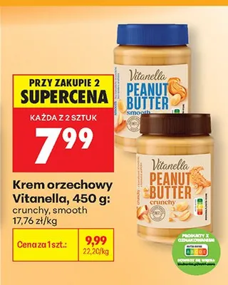 Krem orzechowy Vitanella crunchy promocja w Biedronka