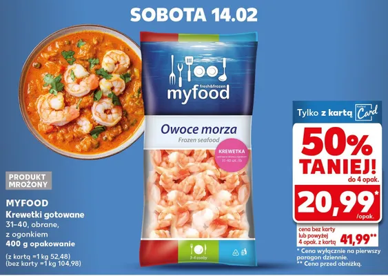 Krewetki gotowane obrane, z ogonkiem promocja w Kaufland