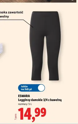 Legginsy damskie 3/4 z bawełną Esmara promocja w Lidl