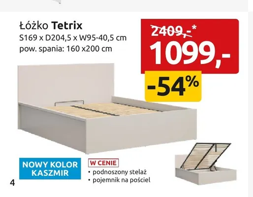 Łóżko Tetrix promocja w Black Red White