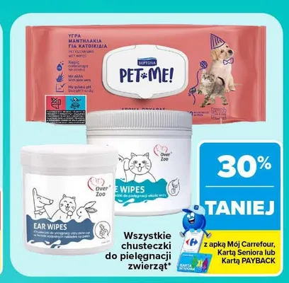 Chusteczki do pielęgnacji okolic oczu zwierząt Eye Wipes Over Zoo promocja w Carrefour