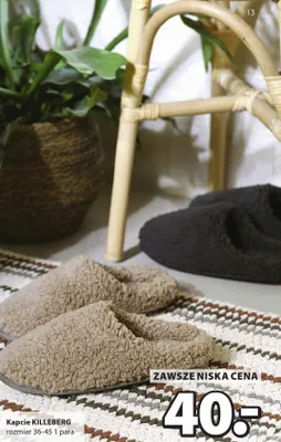 Kapcie KILLEBERG rozmiar 36-45 promocja w Jysk
