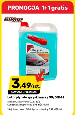 Letni płyn do spryskiwaczy GO/ON! promocja w Bricomarche