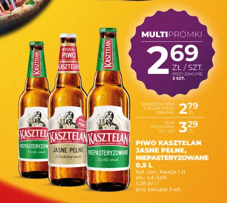 Piwo Kasztelan Niepasteryzowane promocja w Duży Ben