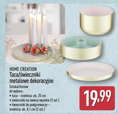 Taca metalowa dekoracyjna Home Creation średnica 25cm promocja w Aldi