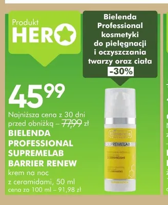 Krem na noc z ceramidami Bielenda Professional Supremelab Barrier Renew promocja w Super-Pharm