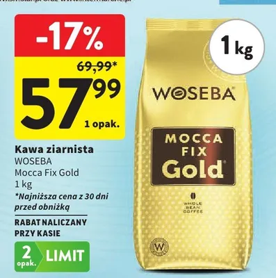 Kawa ziarnista Mocca Fix Gold promocja w Intermarche