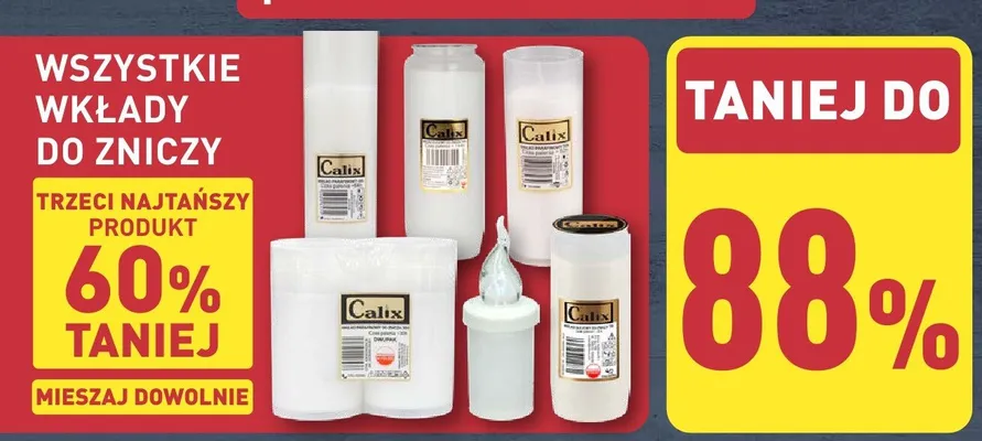 Wkłady do zniczy Calix promocja w Aldi