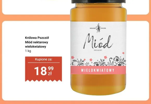 Miód nektarowy wielokwiatowy Królowa Pszczół promocja w Dino