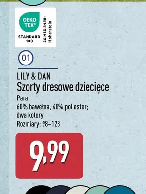 Szorty dresowe dziecięce Lily & Dan promocja w Aldi