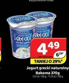 Jogurt grecki naturalny Bakoma promocja w Delfin