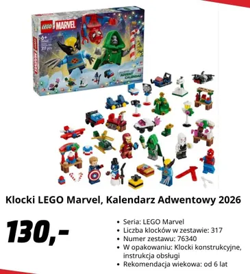 Klocki LEGO Marvel Kalendarz Adwentowy 2026 promocja w Media Markt