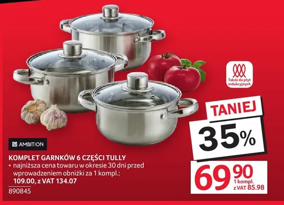 Komplet garnków 6 części Tully Ambition promocja w Selgros