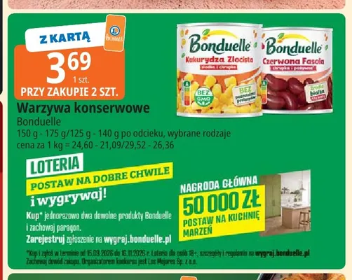 Warzywa konserwowe czerwona fasola Bonduelle promocja w Leclerc
