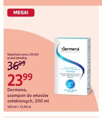 Szampon do włosów osłabionych Dermena promocja w Rossmann