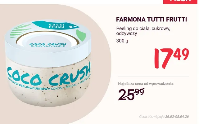 Peeling do ciała cukrowy, odżywczy promocja w Rossmann