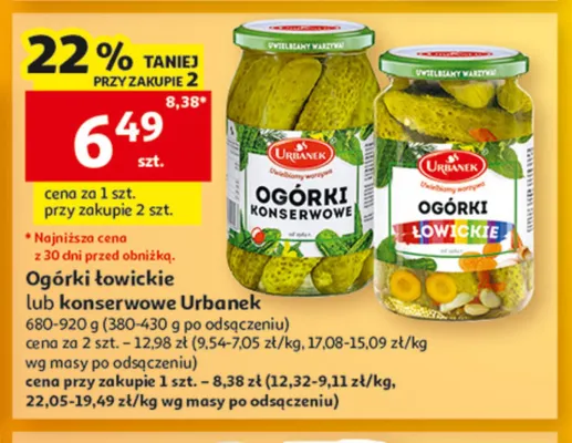 Ogórki łowickie Urbanek promocja w Auchan