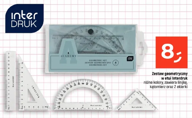 Zestaw geometryczny w etui Interdruk promocja w Dealz