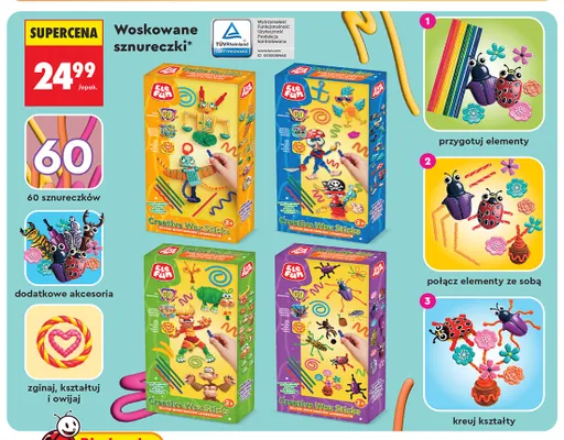 Woskowane sznureczki EleFun promocja w Biedronka
