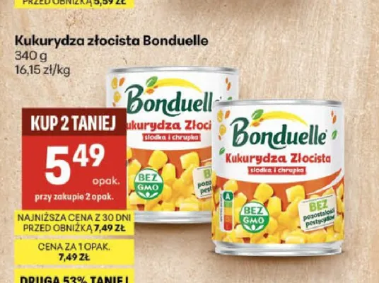 Kukurydza złocista Bonduelle promocja w Delikatesy Centrum