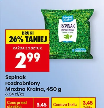 Szpinak rozdrobniony Mroźna Kraina promocja w Biedronka