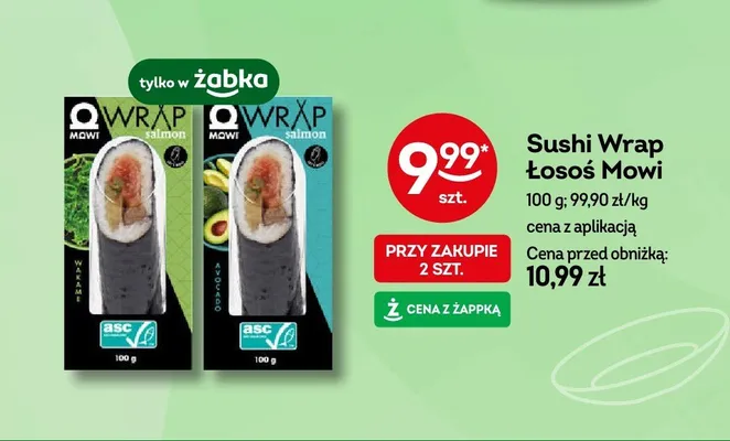Sushi Wrap Łosoś Mowi Avocado promocja w Żabka