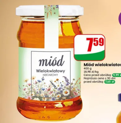 Miód wielokwiatowy nektarowy promocja w Dino