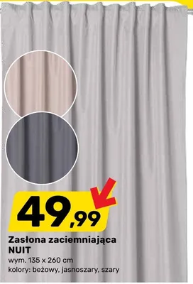 Zasłona zaciemniająca NUIT promocja w Bricomarche