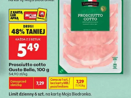 Prosciutto cotto Gusto Bello promocja w Biedronka
