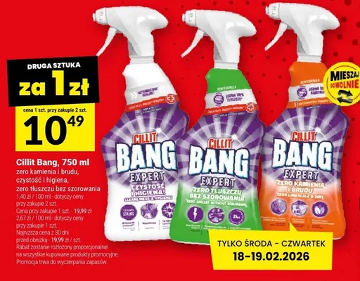 Cilit Bang, 750 ml zero kamienia i brudzi, czystość i higiena, zero tłuszczu bez szorowania promocja w Twój Market
