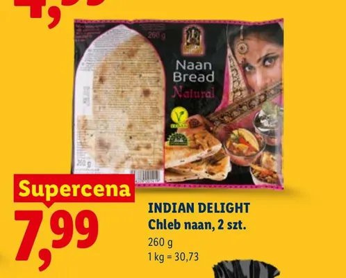 Chleb naan 2-pak Indian Delight promocja w Lidl