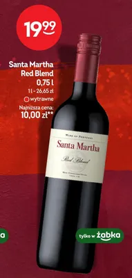 Wino Santa Martha Red Blend wytrawne promocja w Żabka