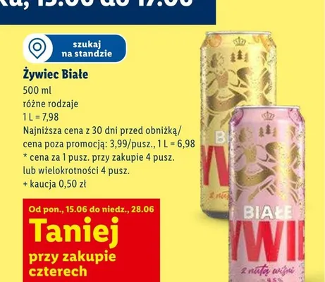 Piwo Żywiec Białe promocja w Lidl