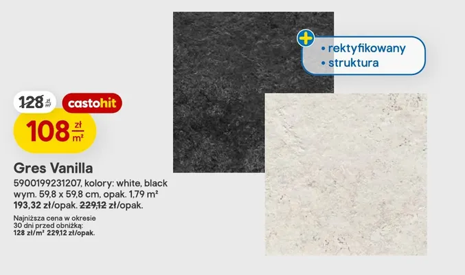 Gres Vanilla promocja w Castorama