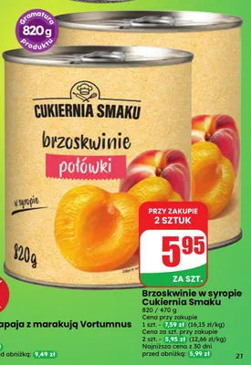 Brzoskwinie w syropie Cukiernia Smaku promocja w Dino