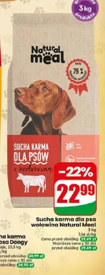 Sucha karma dla psa wołowina Natural Meal promocja w Dino