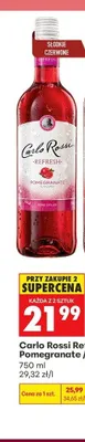 Wino słodkie czerwone Carlo Rossi Refresh Pomegranate promocja w Biedronka