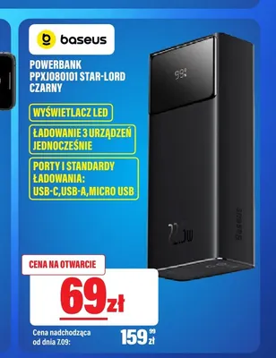 Powerbank Baseus PPXJ080101 Star-Lord czarny promocja w RTV EURO AGD